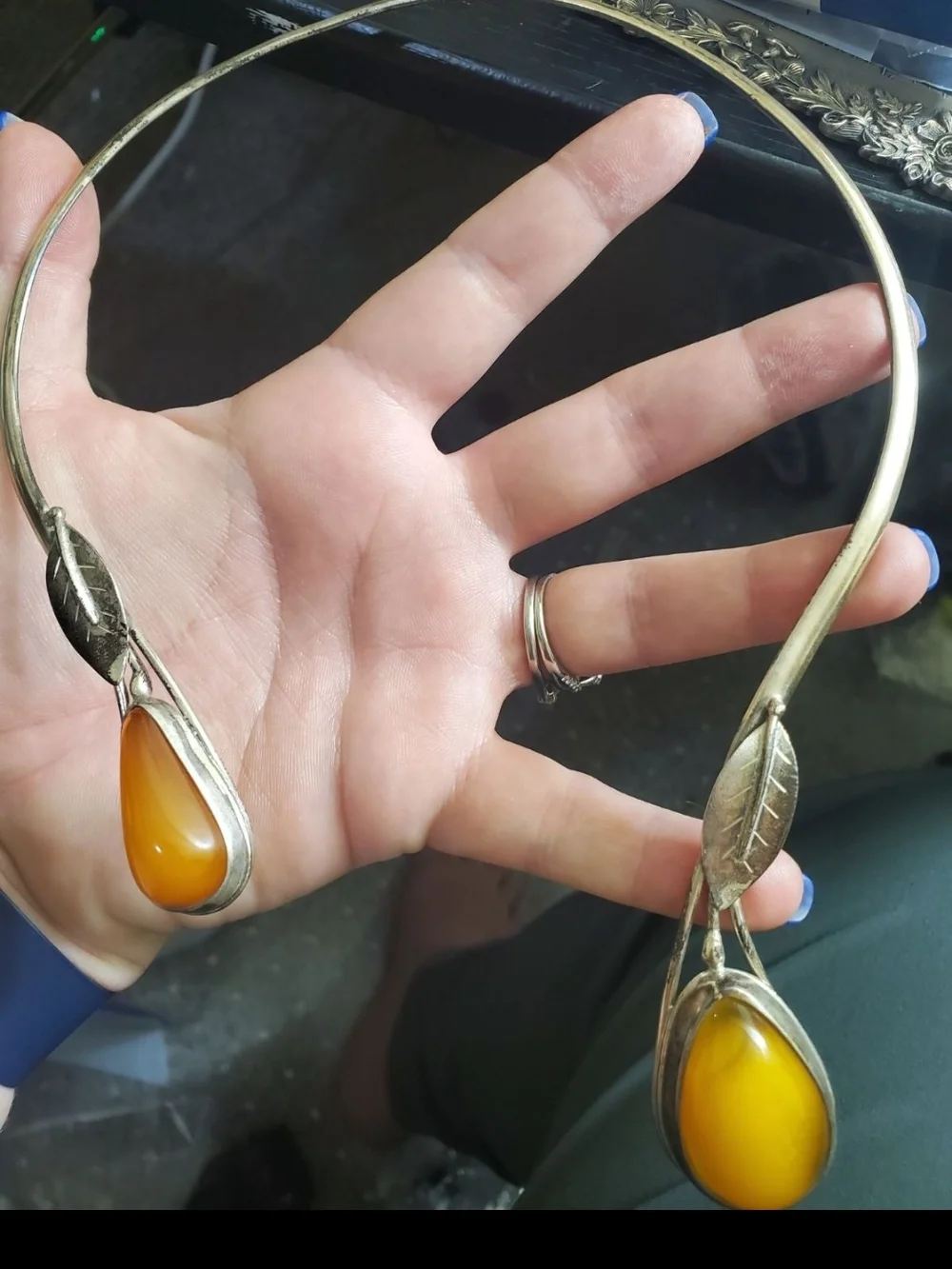 Butterscotch amber sterling necklace. Solid sterling silver tested and shown in